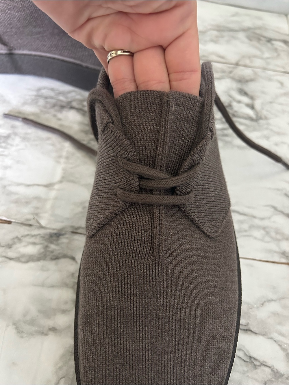 Rothy’s men’s size 11 The Monty Sneakers Lace Up dress shoe Gray Wool Blend Shoe - Picture 9 of 11